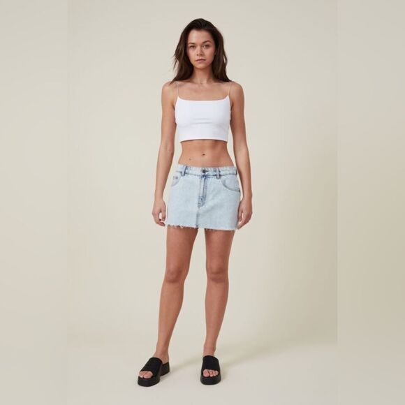 Denim Micro Mini Skirt - Picture 1 of 6